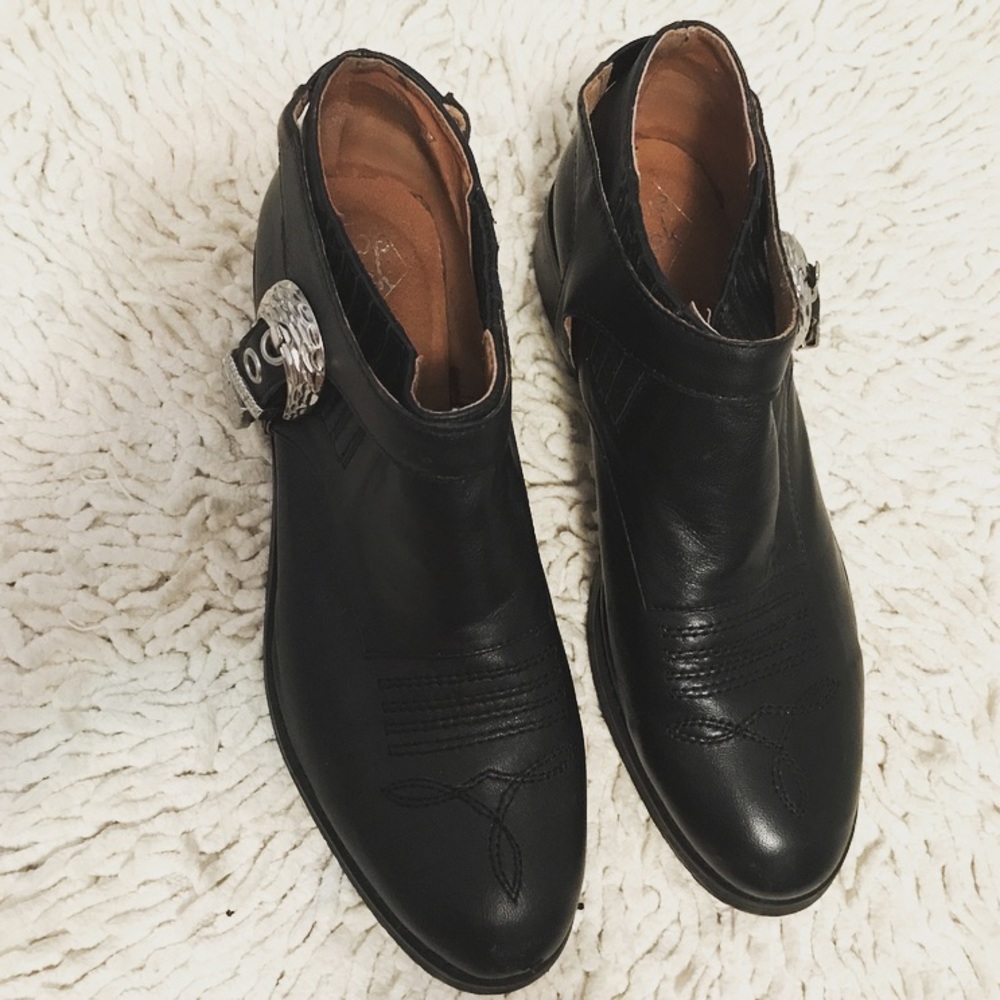 Urban Outfitters Leather Buckle Booties